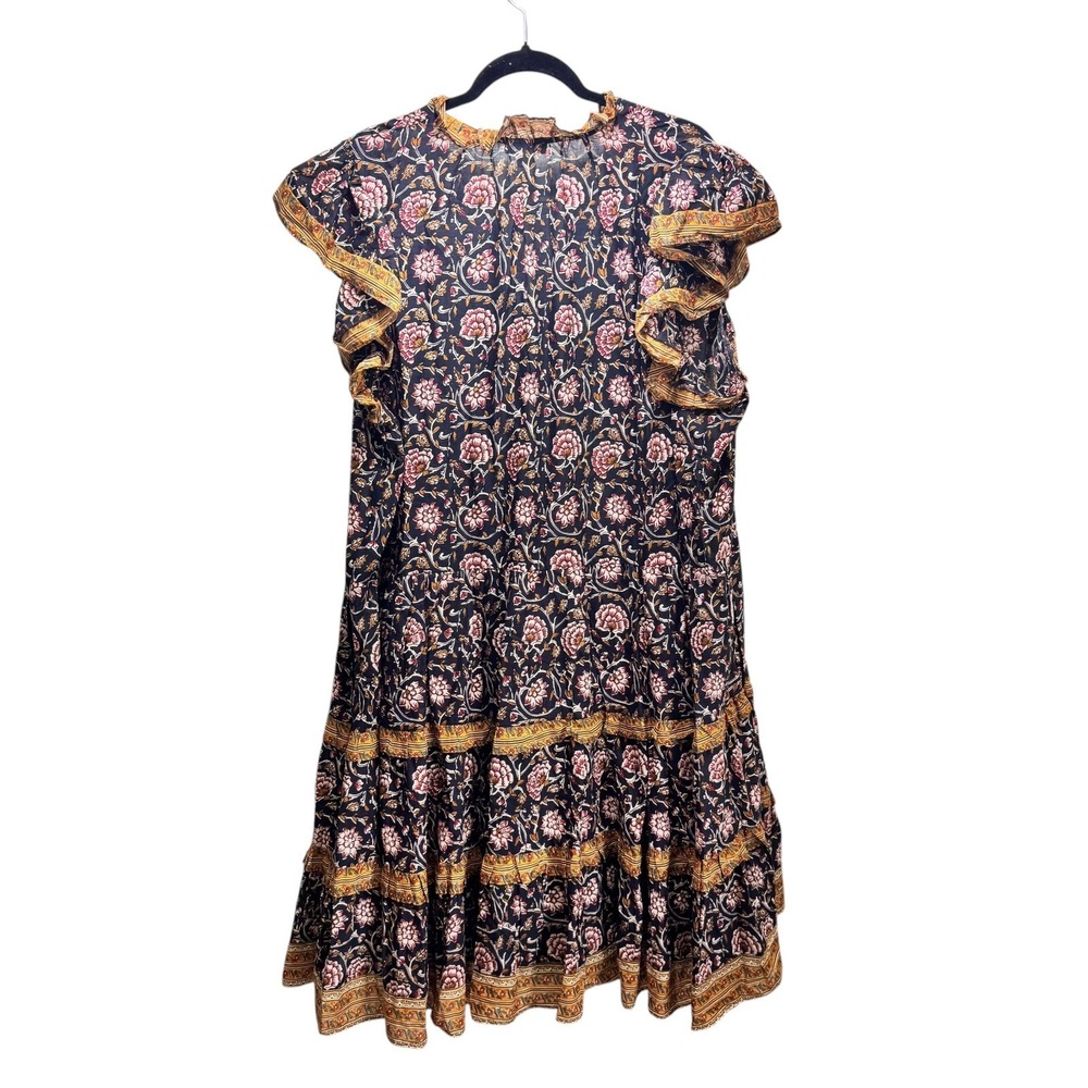 Anthropologie Artisanal Prairie Moody Tiered Ruffle 100% Cotton Midi Dress 3X - Picture 2 of 6